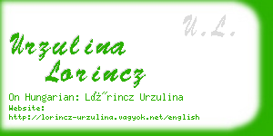 urzulina lorincz business card